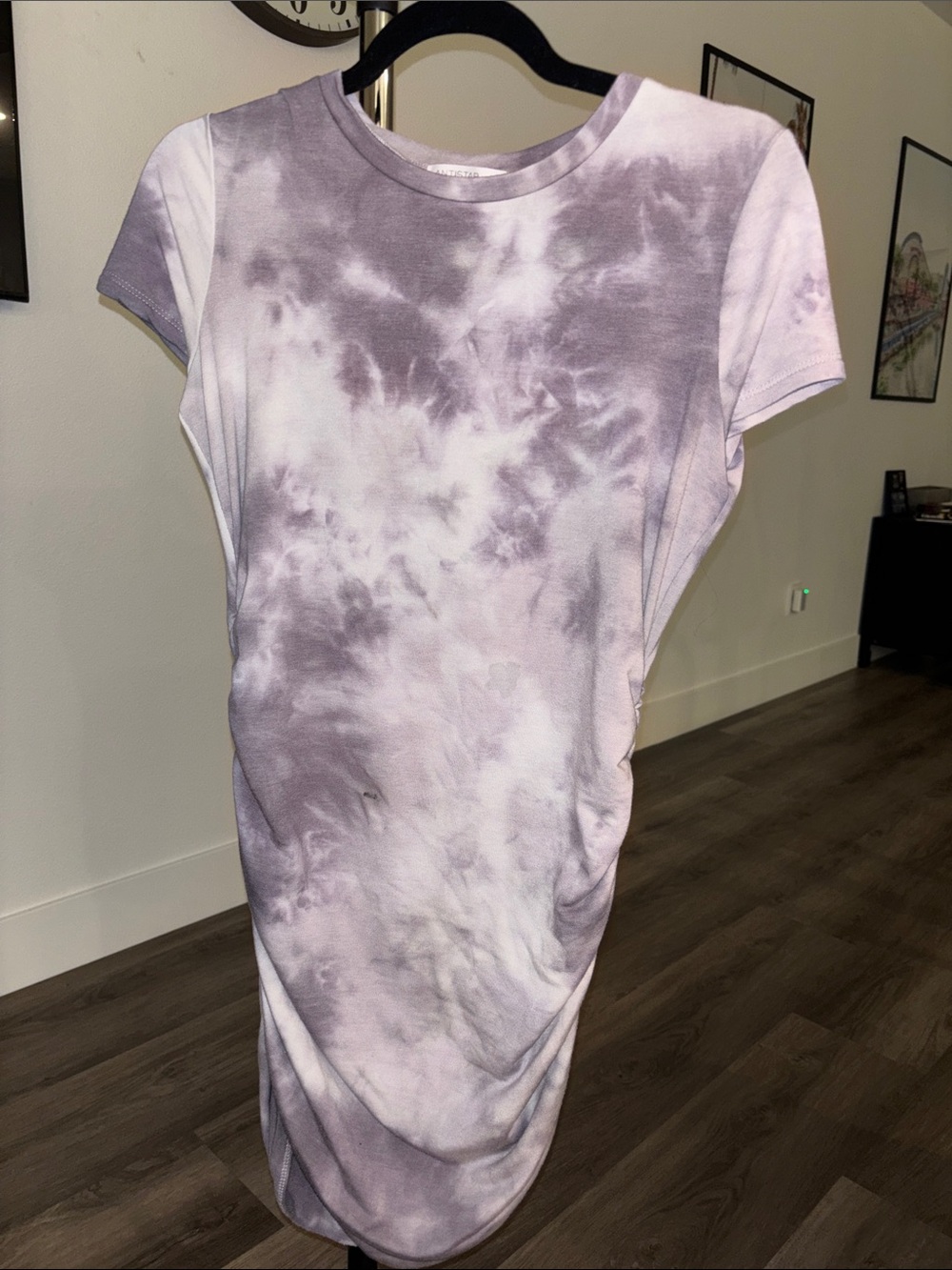 Lavender Tie-Dye Bodycon Mini Dress - Slim Fit - Picture 3 of 5